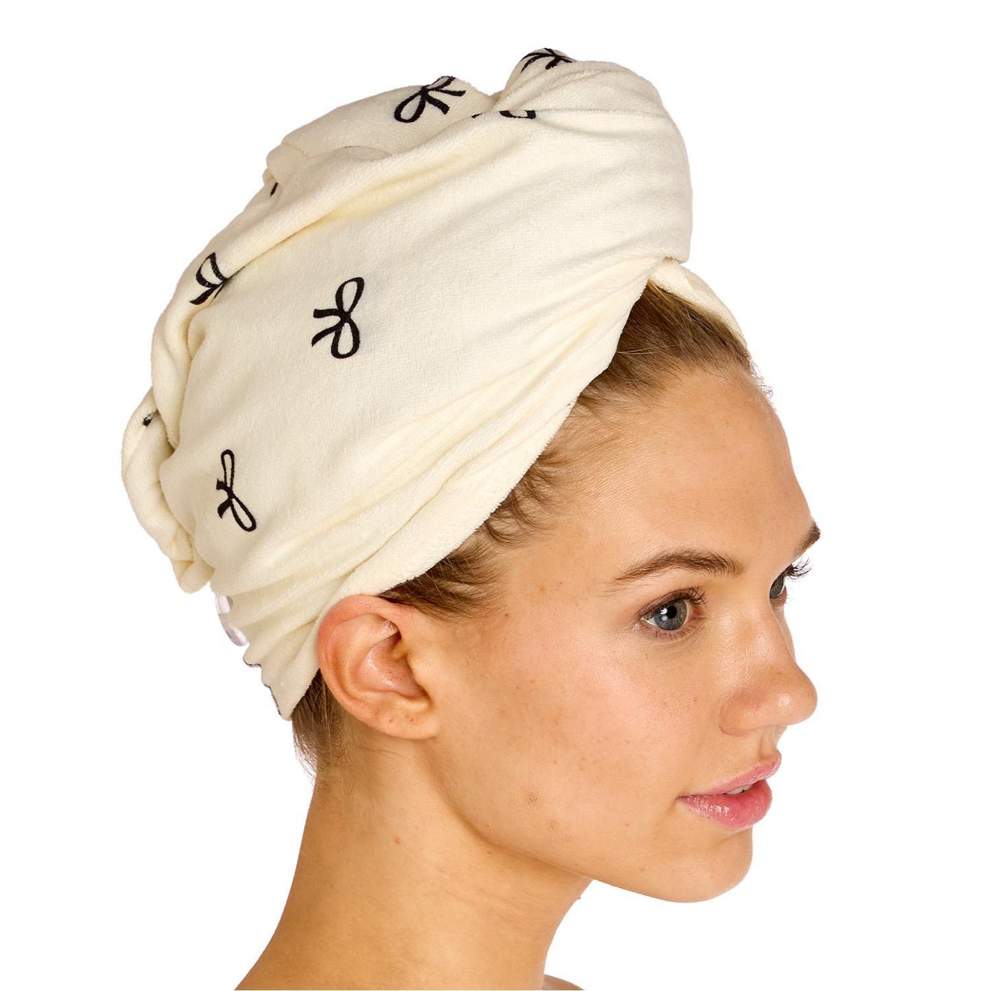 Noir Coquette Terry Cloth Hair Towel Wrap and Face Towel Set