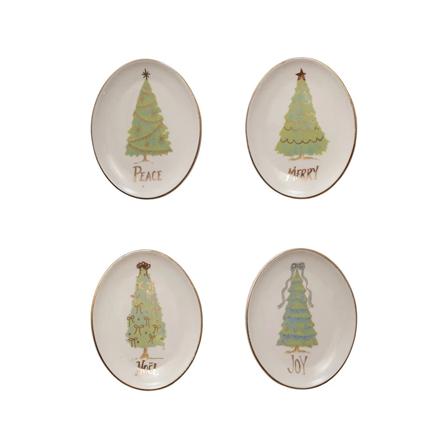 Oval Stoneware Dish Christmas Tree | 4 Styles