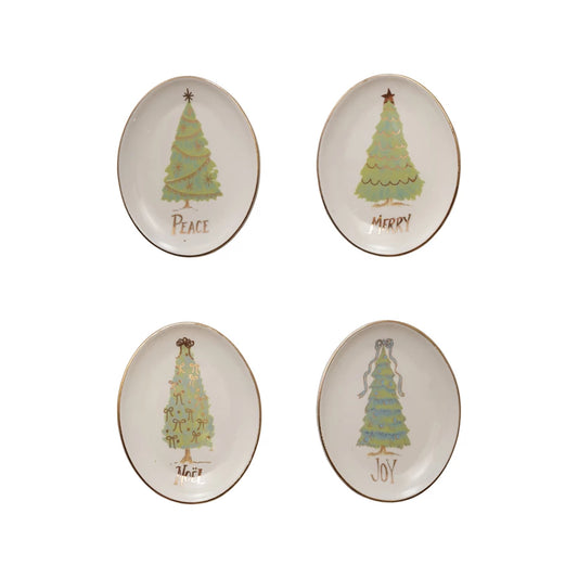 Oval Stoneware Dish Christmas Tree | 4 Styles