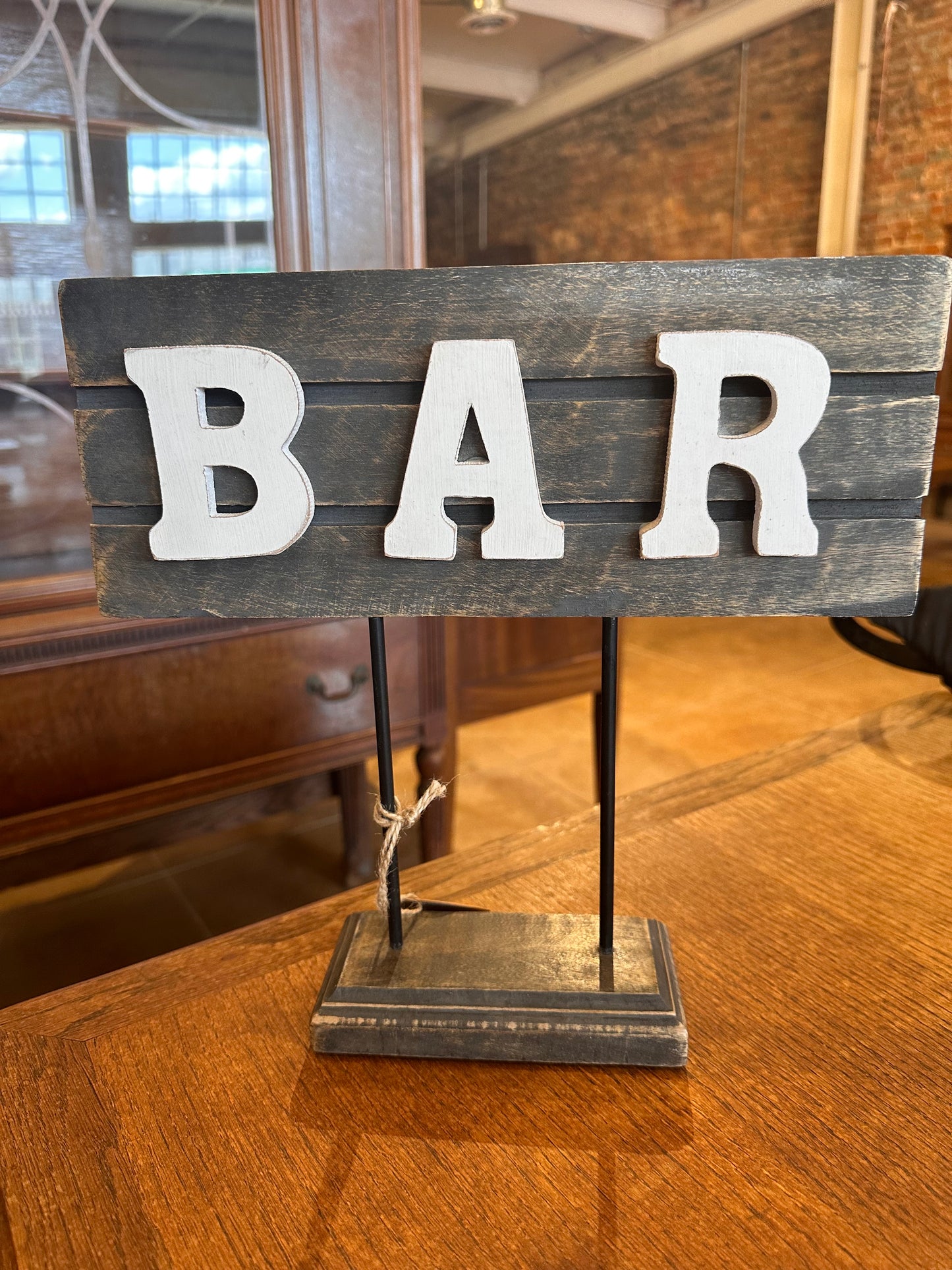 “Bar” Sign with large white letters; available in 10" and 16" sizes for tabletop or cart display.