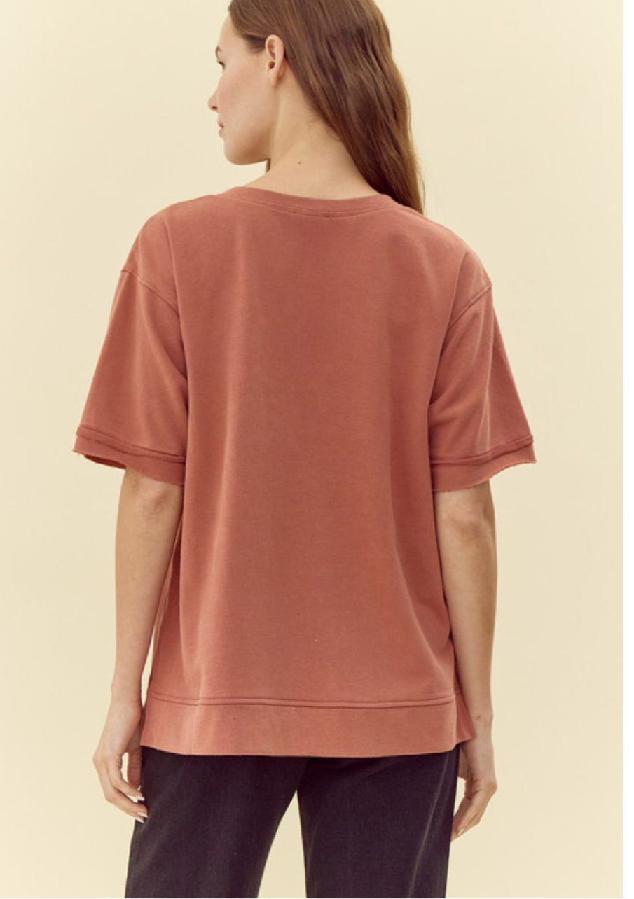 Contrast Ribbon Ruffle Sleeve Top