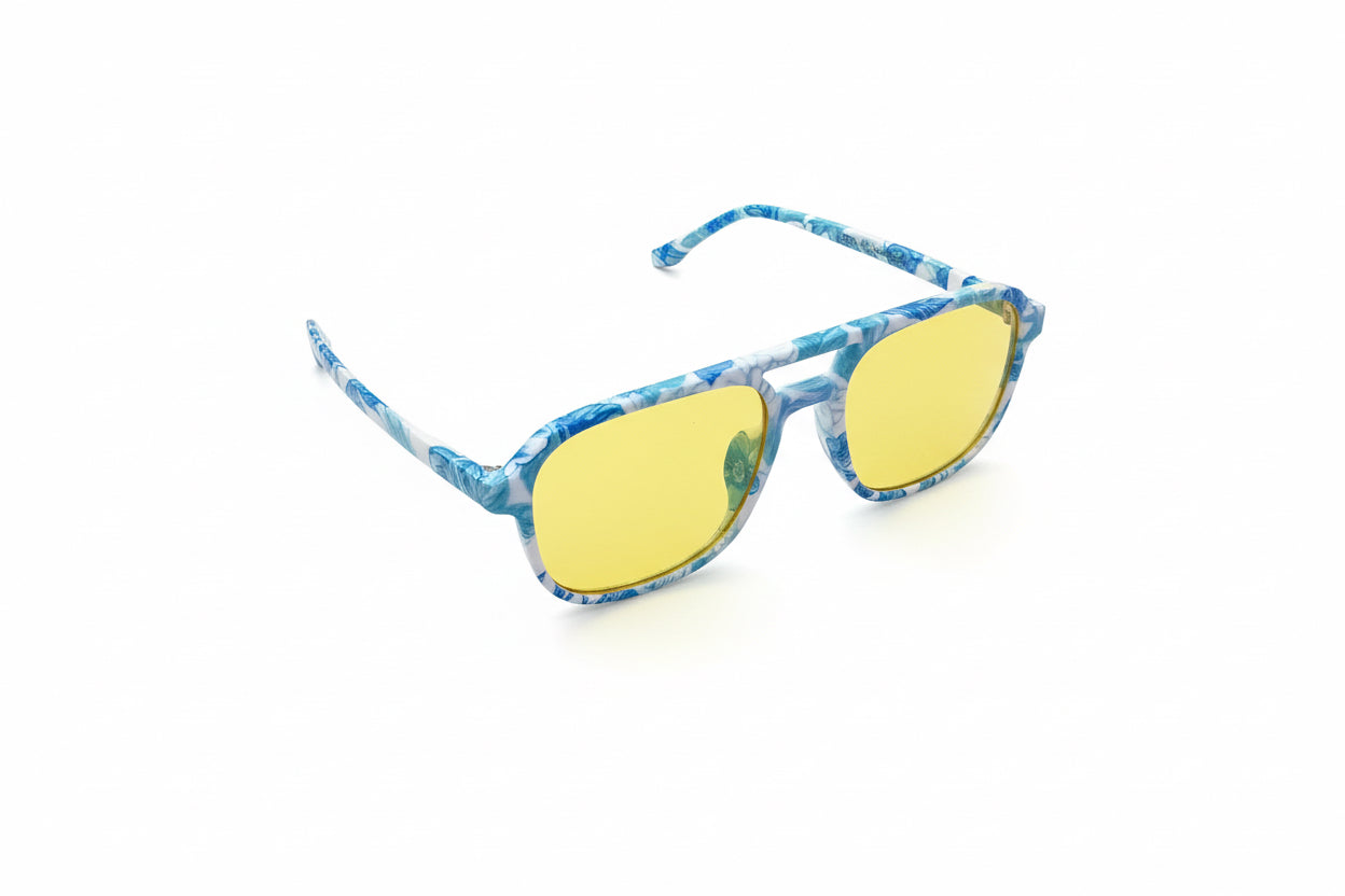 Blue and White Floral Women’s Sunglasses