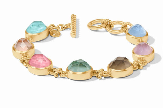 Nassau Demi Stone Bracelet Gold Iridescent Multi Stone