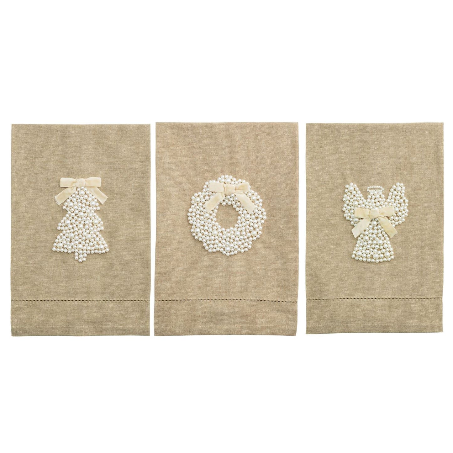 White Christmas Pearl Towels