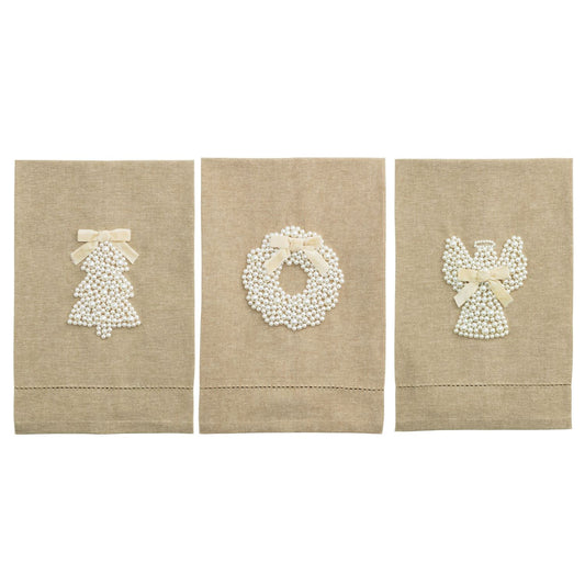 White Christmas Pearl Towels