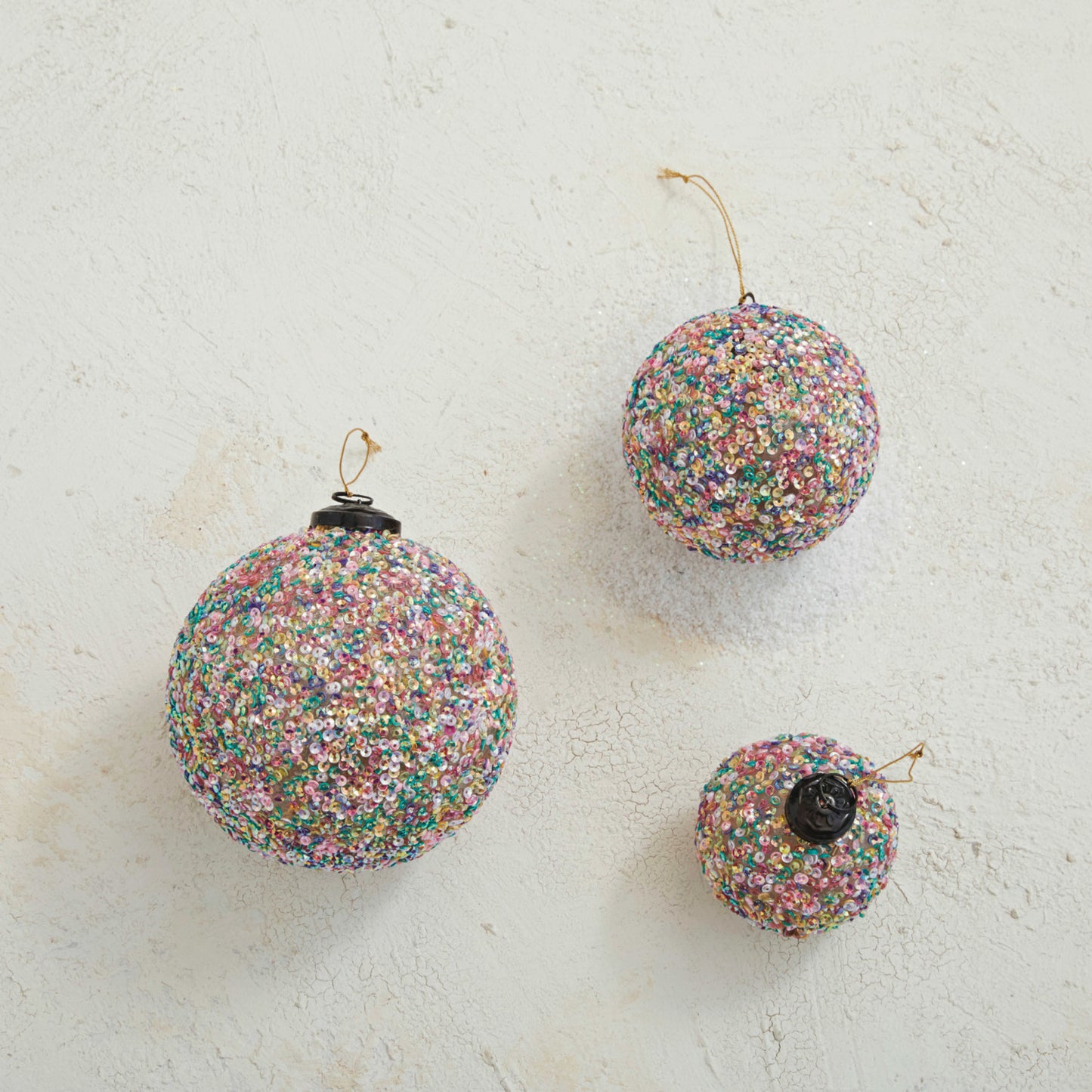 Round Glass Ball Sequins Ornament