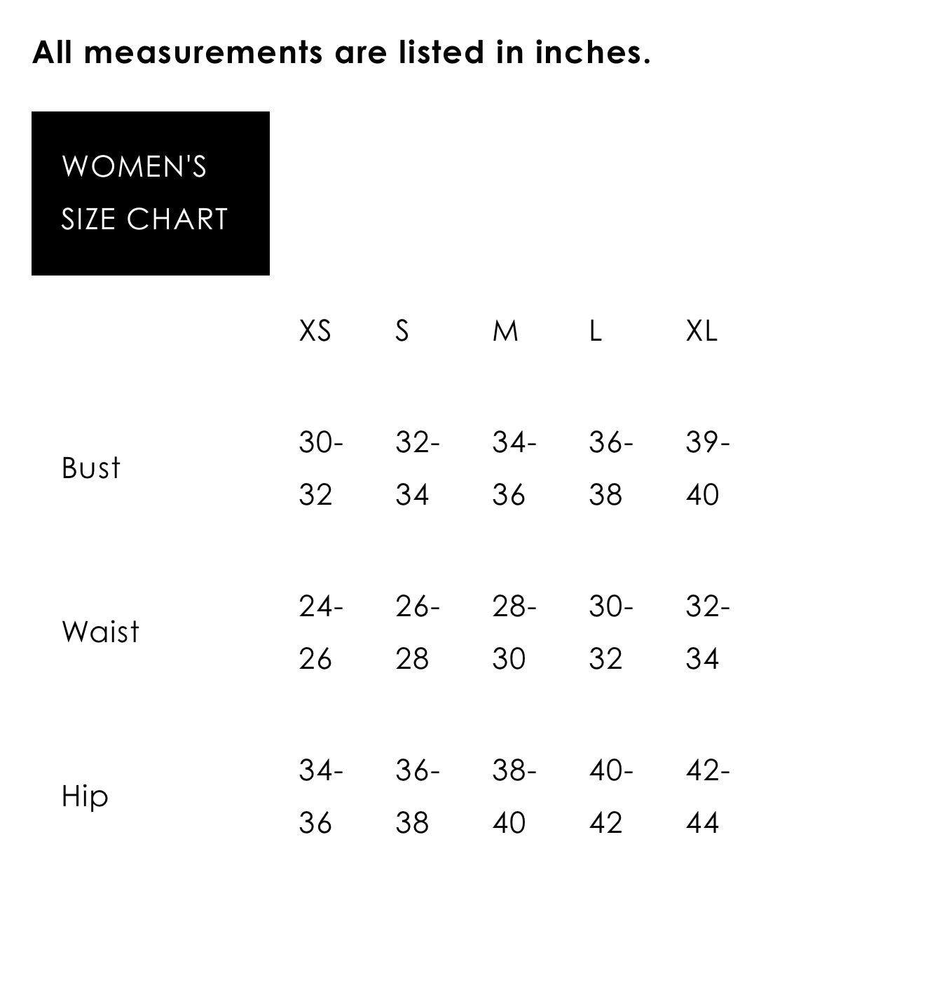 Bow Detail Corduroy Pintuck Shorts size chart (XS–XL): bust 30–40", waist 24–34", hip 34–44" (inches).