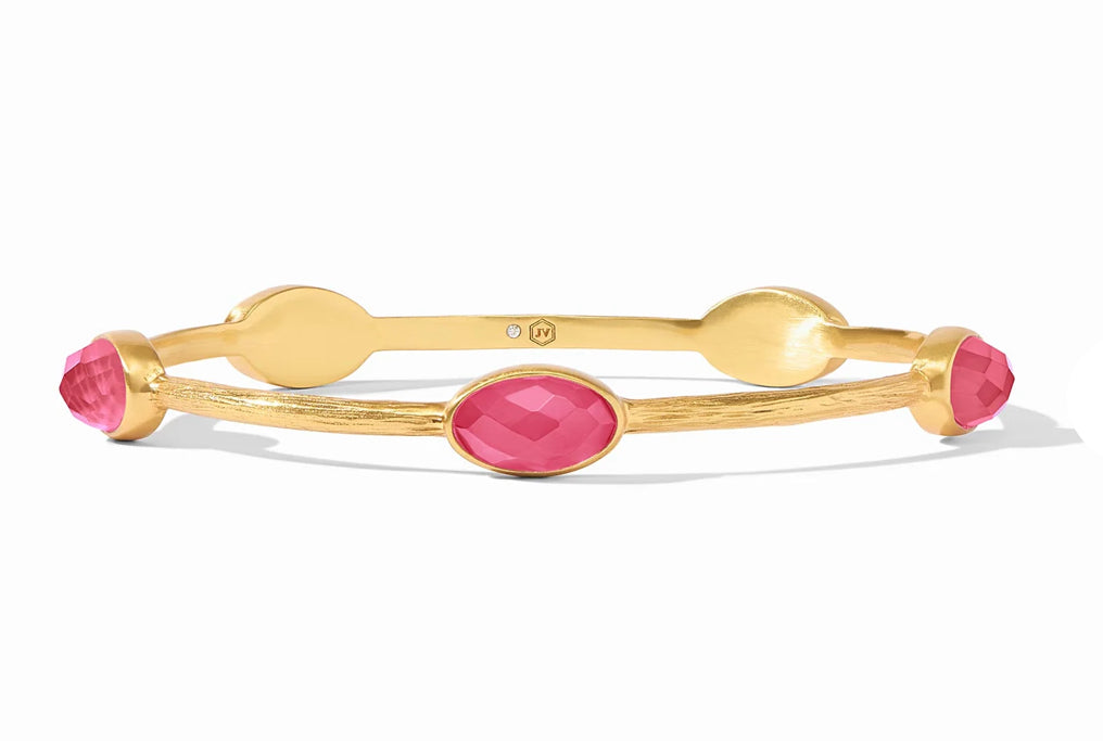 Ivy Stone Bangle Gold Iridescent Peony Pink