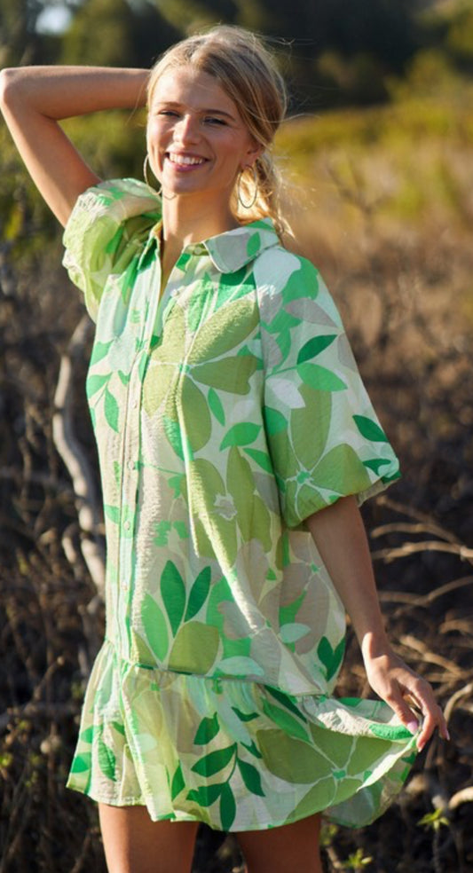 Penny Floral Print Mini Dress shown; available in sizes XS-XL.