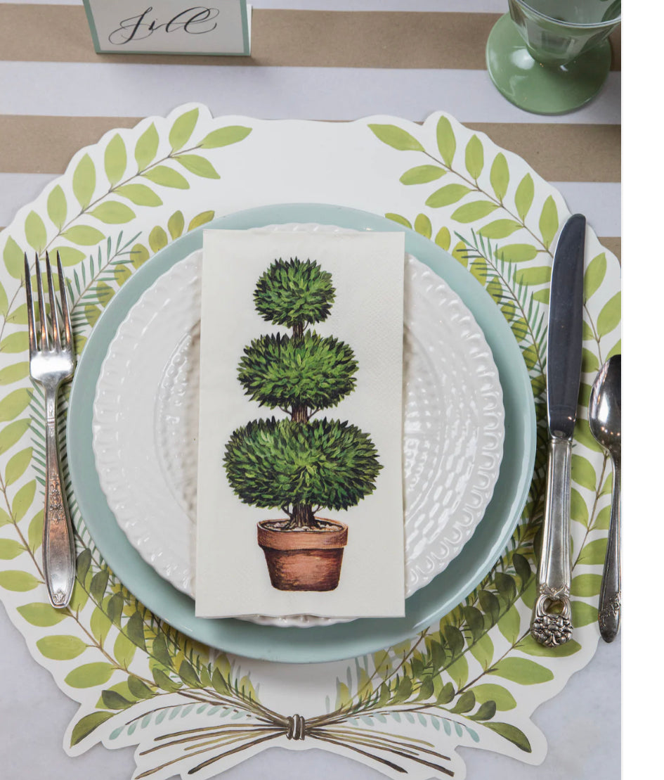 Seedling Wreath Placemats by Elizabeth Foster, available in 12"x18". Features botanical wreath illustration.