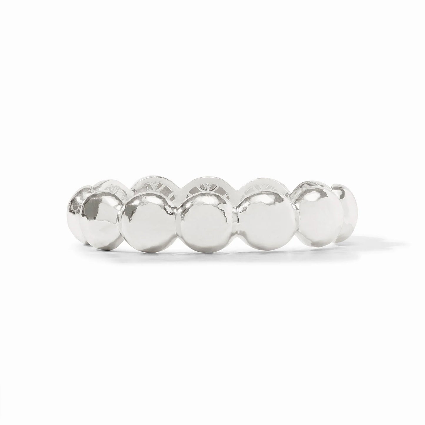 Silver Solara Nova Hinge Bangle with rounded, connected beads. Available in sizes S, M, and L.