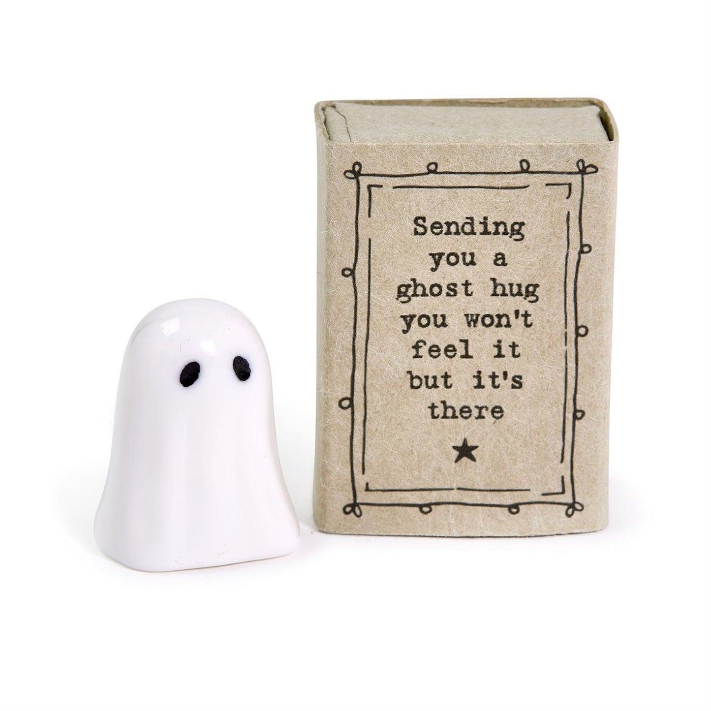 Small white ceramic ghost figurine. Available sizes: 2" and 3".