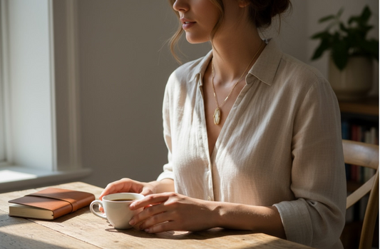 Elle Lattice Frame Pendant Necklace