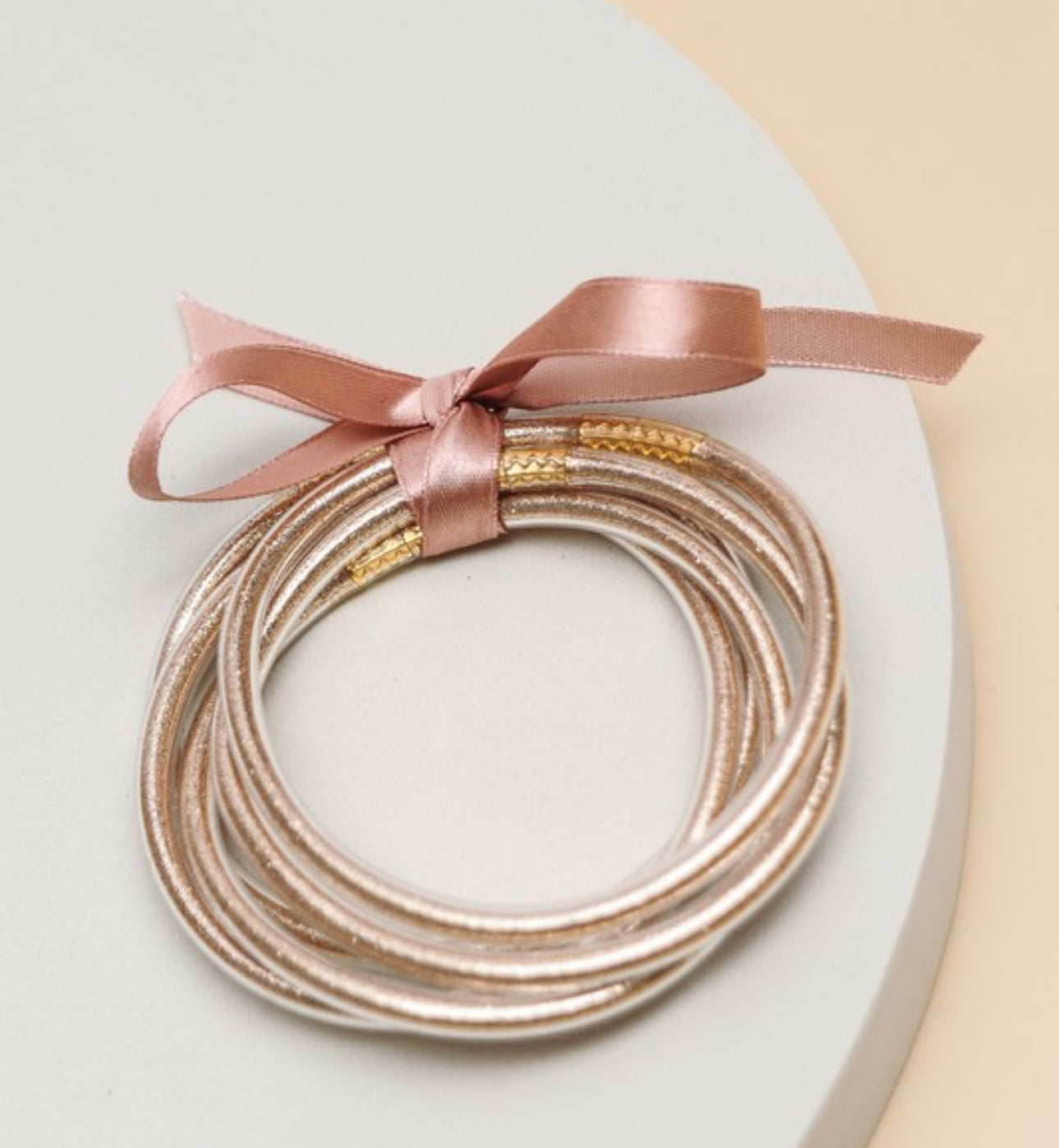 Jelly Glitter Foil Bangle Set