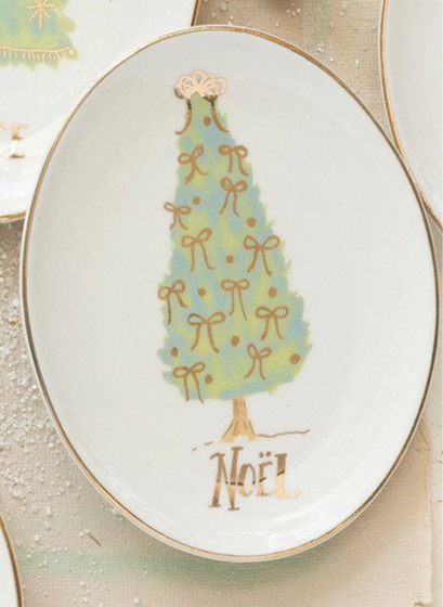 Oval Stoneware Dish Christmas Tree | 4 Styles