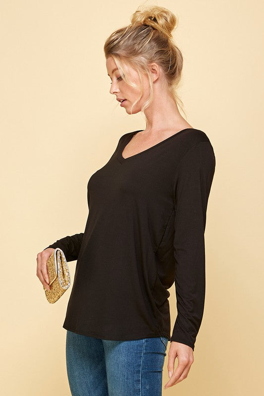 V Neck Long Sleeve Top