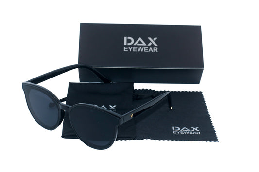 Dax Pacific Polarized Cheetah Sunglasses with dark lenses. Available sizes: small, medium, large.