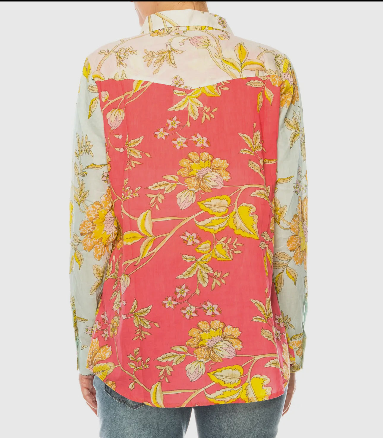 Vintage Floral Button-Down Top