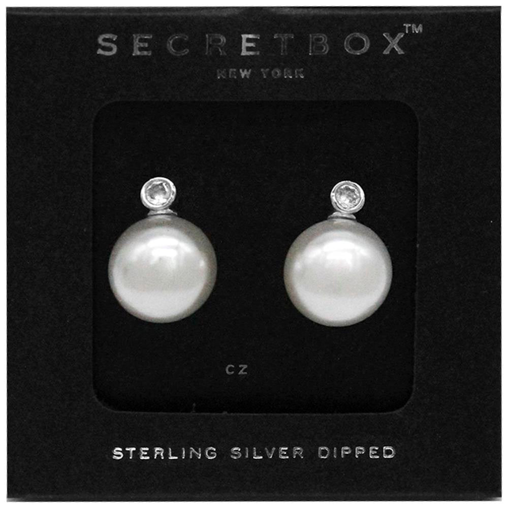 Secret Box 14K Gold Dipped Pearl Post Earring