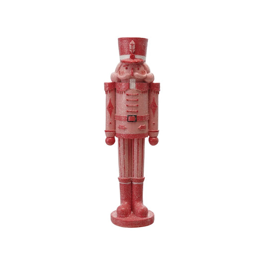 Pink & Red Sugared Resin Nutcracker