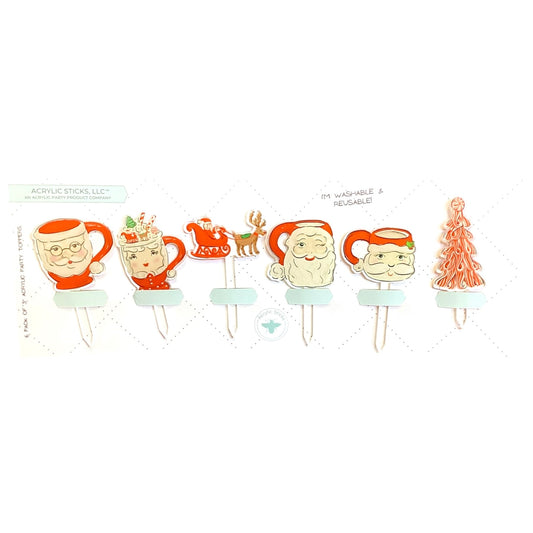 Holly Jolly Christmas Mugs Party Pik Sticks