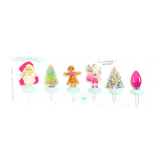 Pretty in Pink Christmas Party Pik Sticks