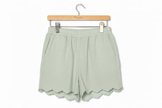 Sage Scalloped Shorts