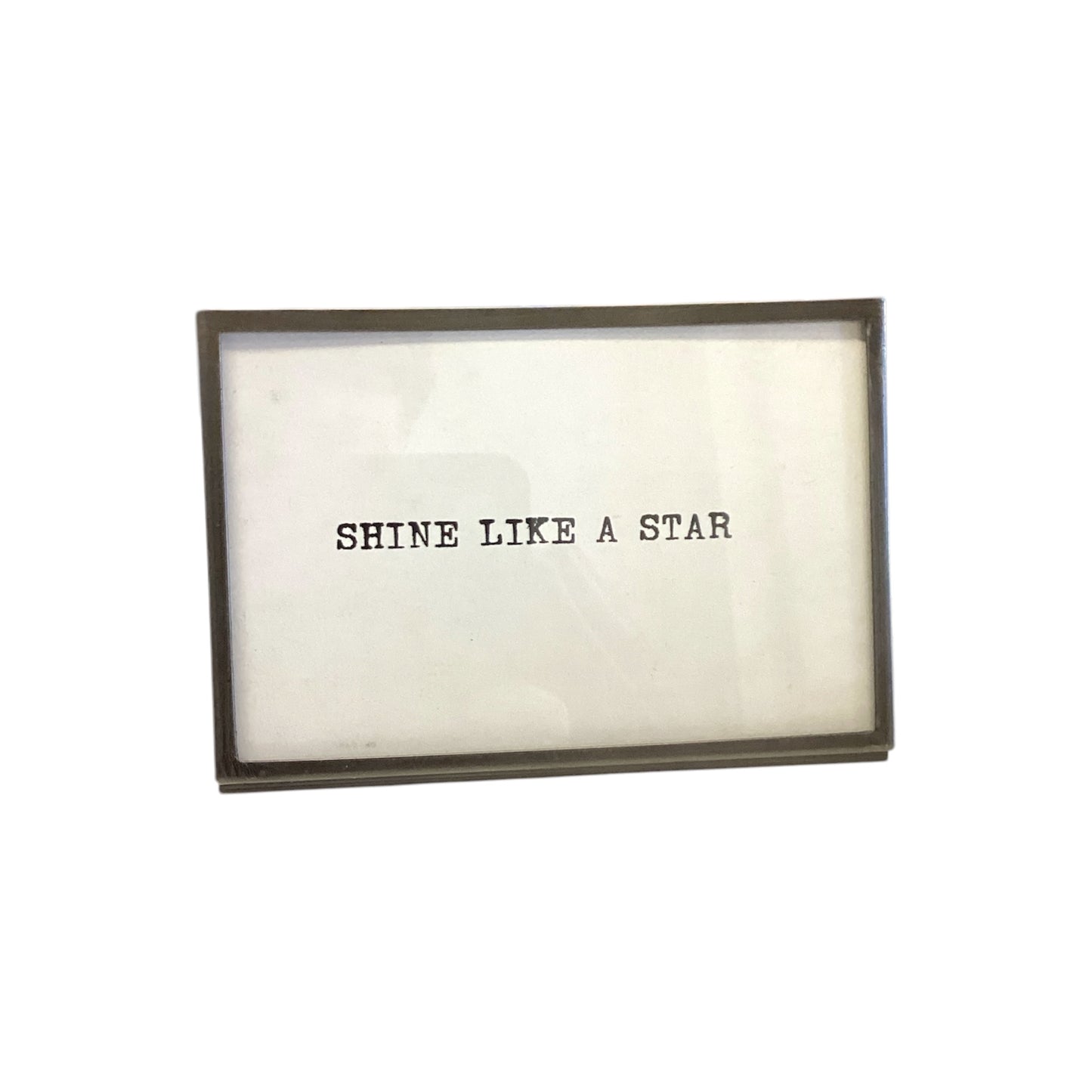 6”Lx4”H Metal & Glass Frame w/ Easel & Saying