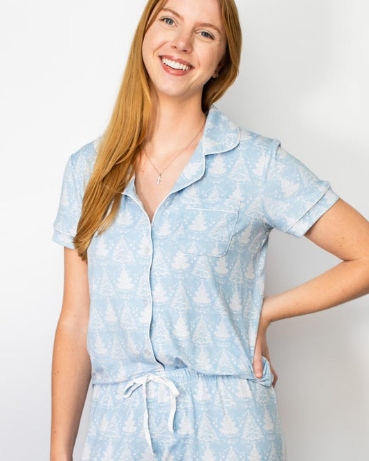 Winter Dreams Short Sleeve Button Up