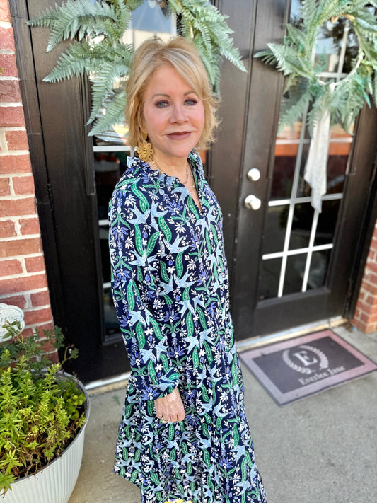 Christina Gossamer Wings Navy Dress