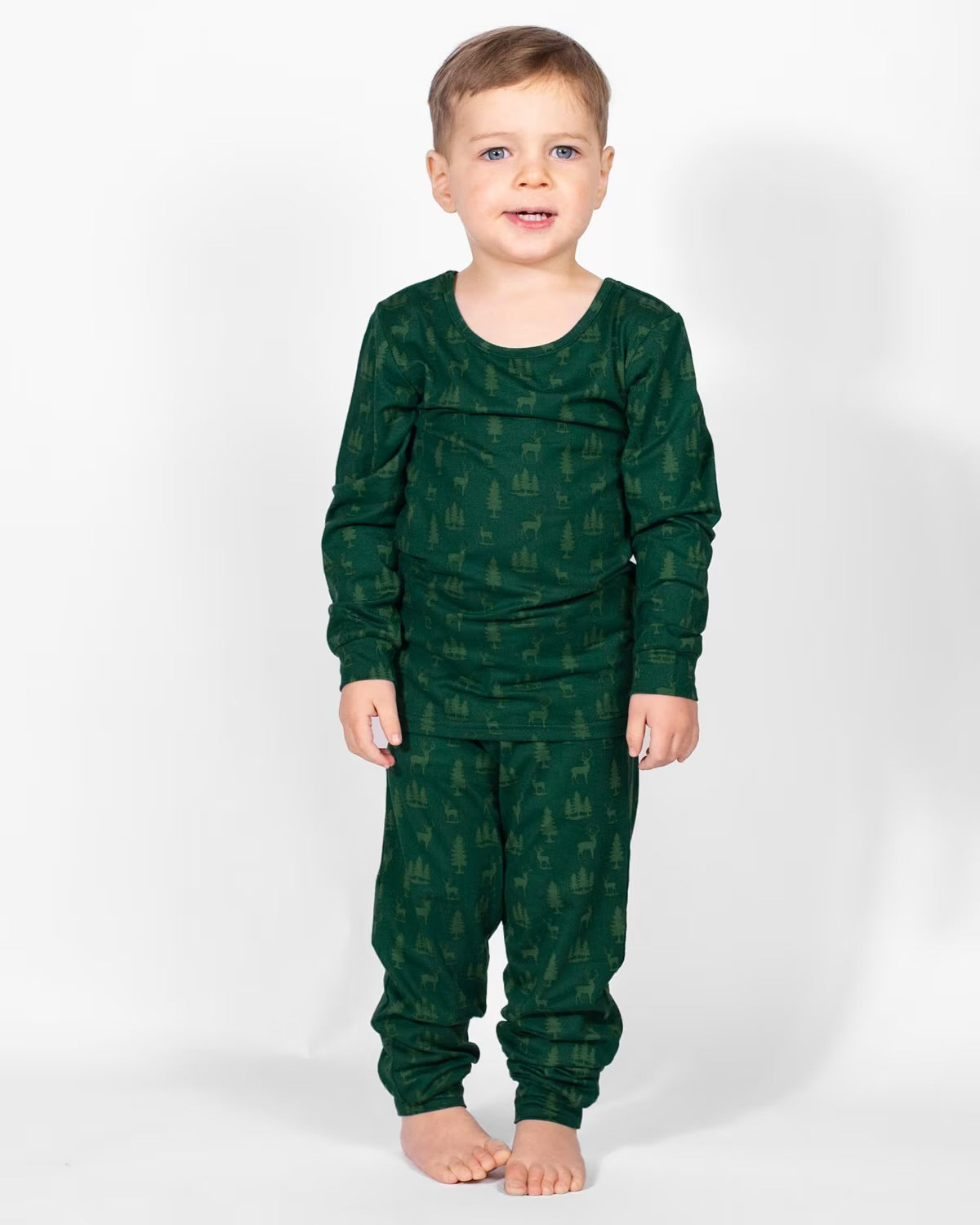 Kid’s Woodsy Deer Long Sleeve Pajamas