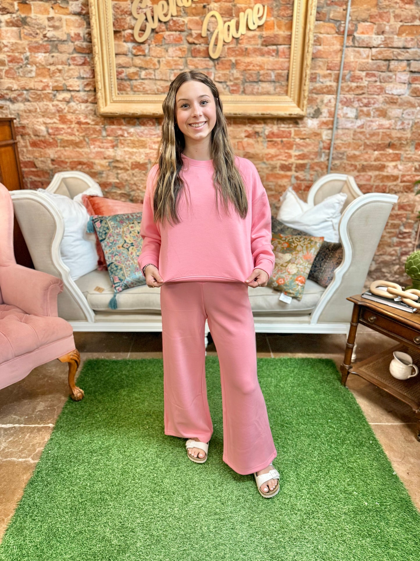 Petal Pink Pullover Crewneck Sweatshirt
