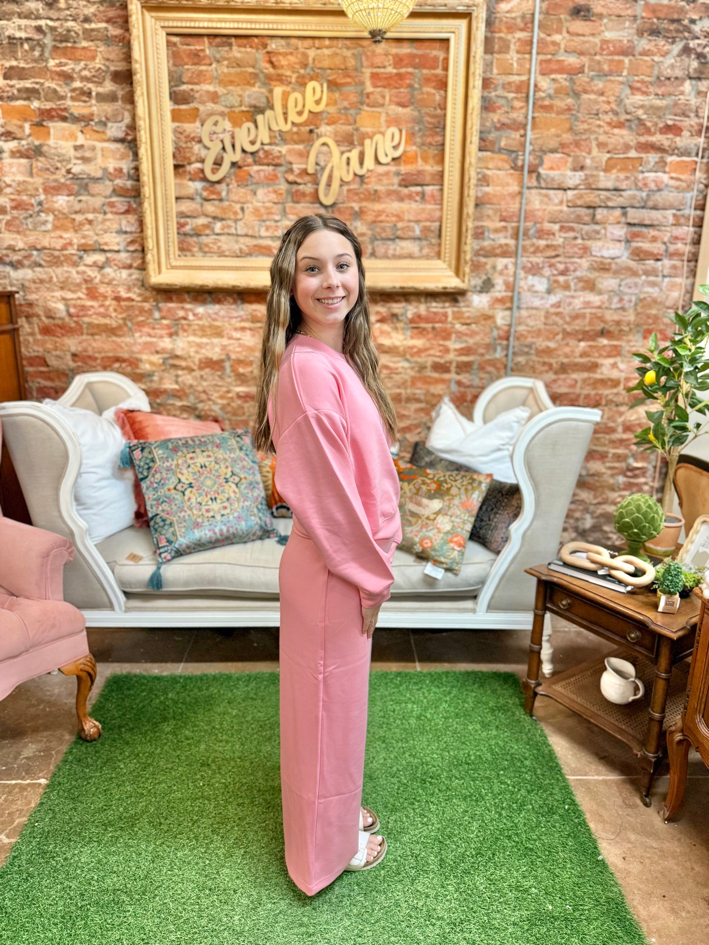 Petal Pink Pullover Crewneck Sweatshirt