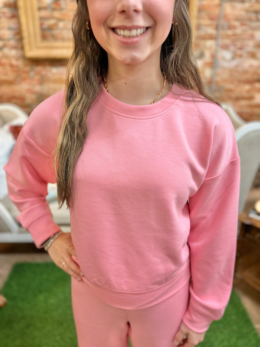 Petal Pink Pullover Crewneck Sweatshirt