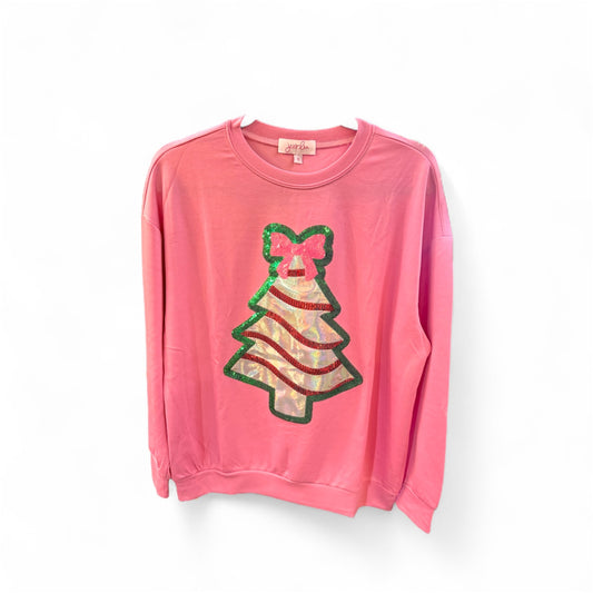 Foil Bow Christmas Treat Luxe Pullover