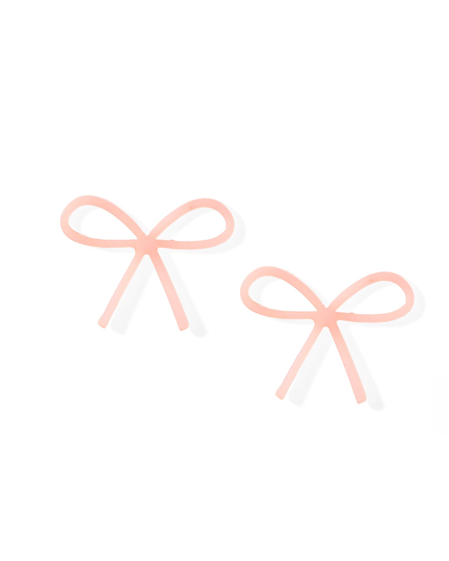 Lola Bow Earrings: Light pink wire bows, surgical-grade stainless steel. Sizes: One size.