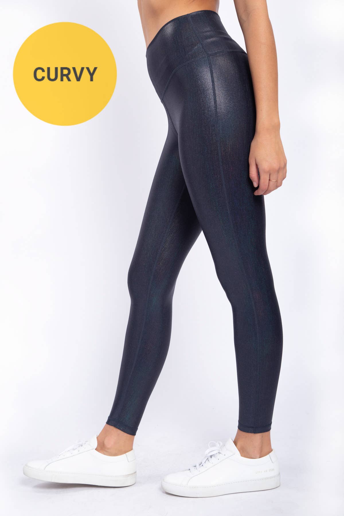 CURVY Iridescent Holo Foil High-Waisted Leggings