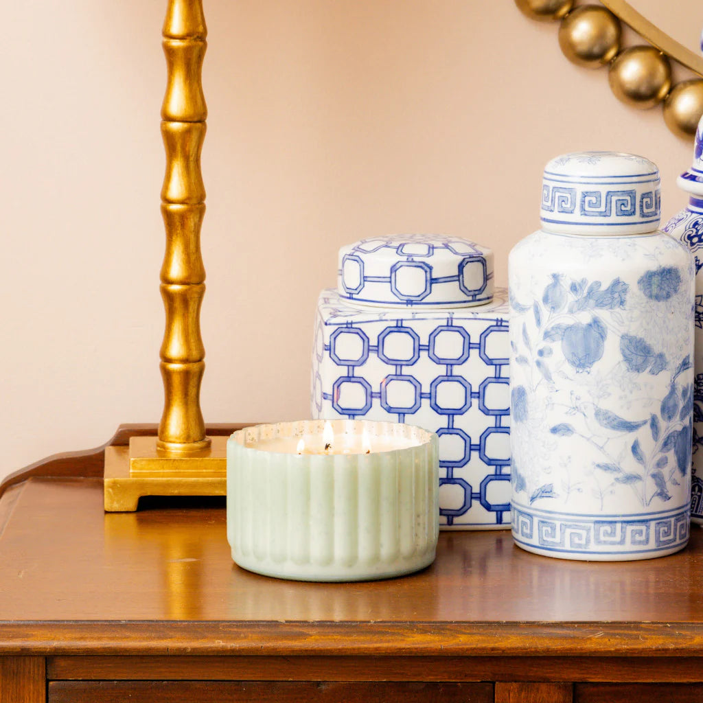 Sweet Grace Collection Candle #065: Soy-blend wax candle in a glass jar. Available sizes: 8oz, 15oz, 22oz.