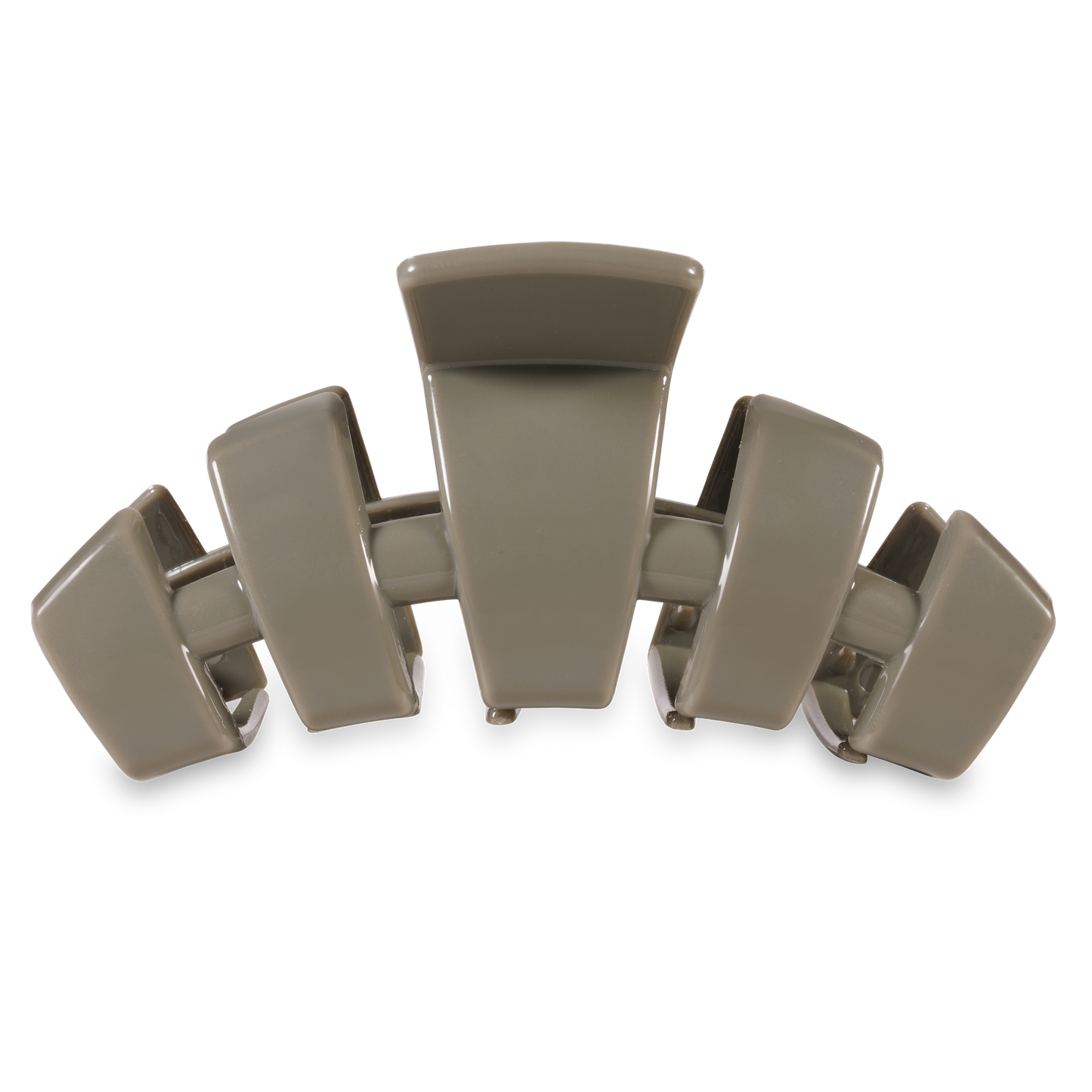 Large beige TELETIES Classic Claw Hair Clip, curved design, five prongs; available in multiple sizes.