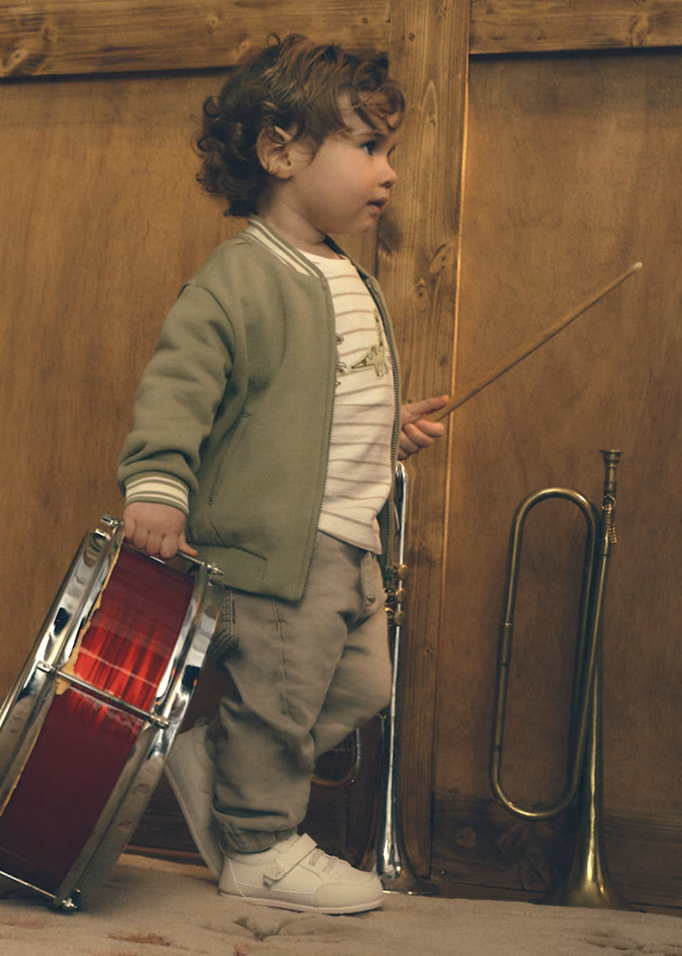 Little Boy Twill Jogger Pants shown in child size; available in sizes 2T-7.