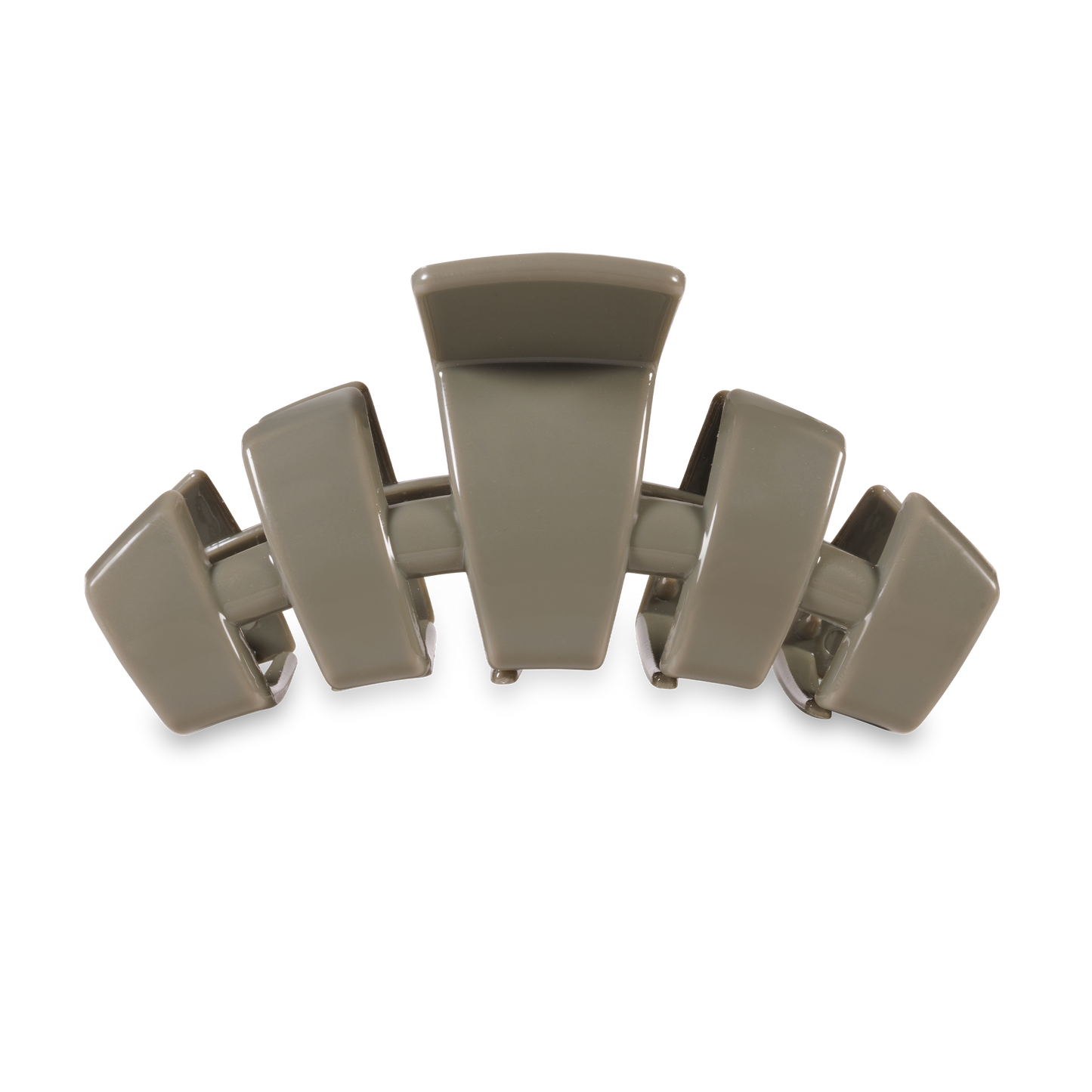 TELETIES Classic Claw Hair Clip in grey, available in multiple sizes: small, medium, and large.