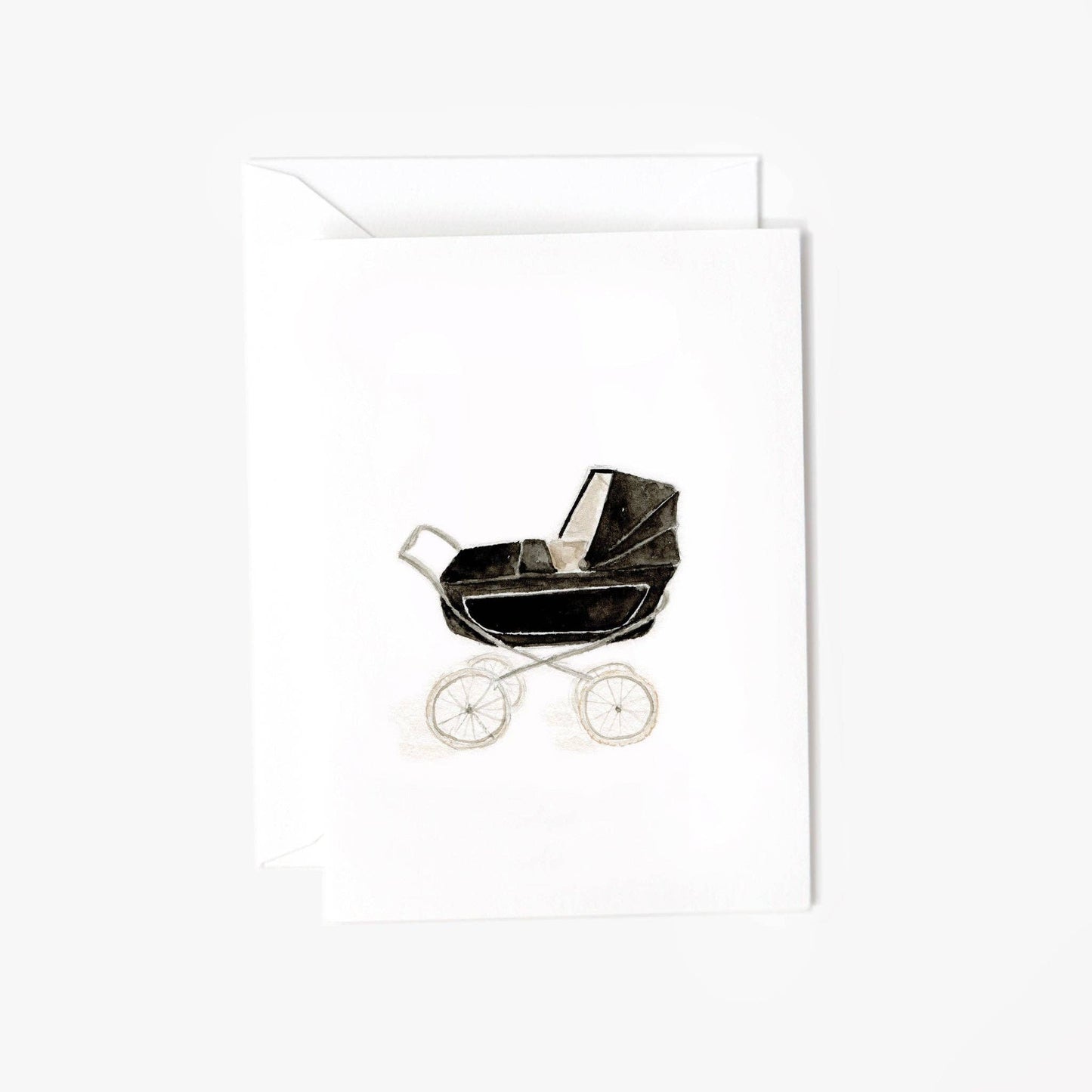 Baby Carriage Mini Notecard, blank inside for messages. Available in mini size.