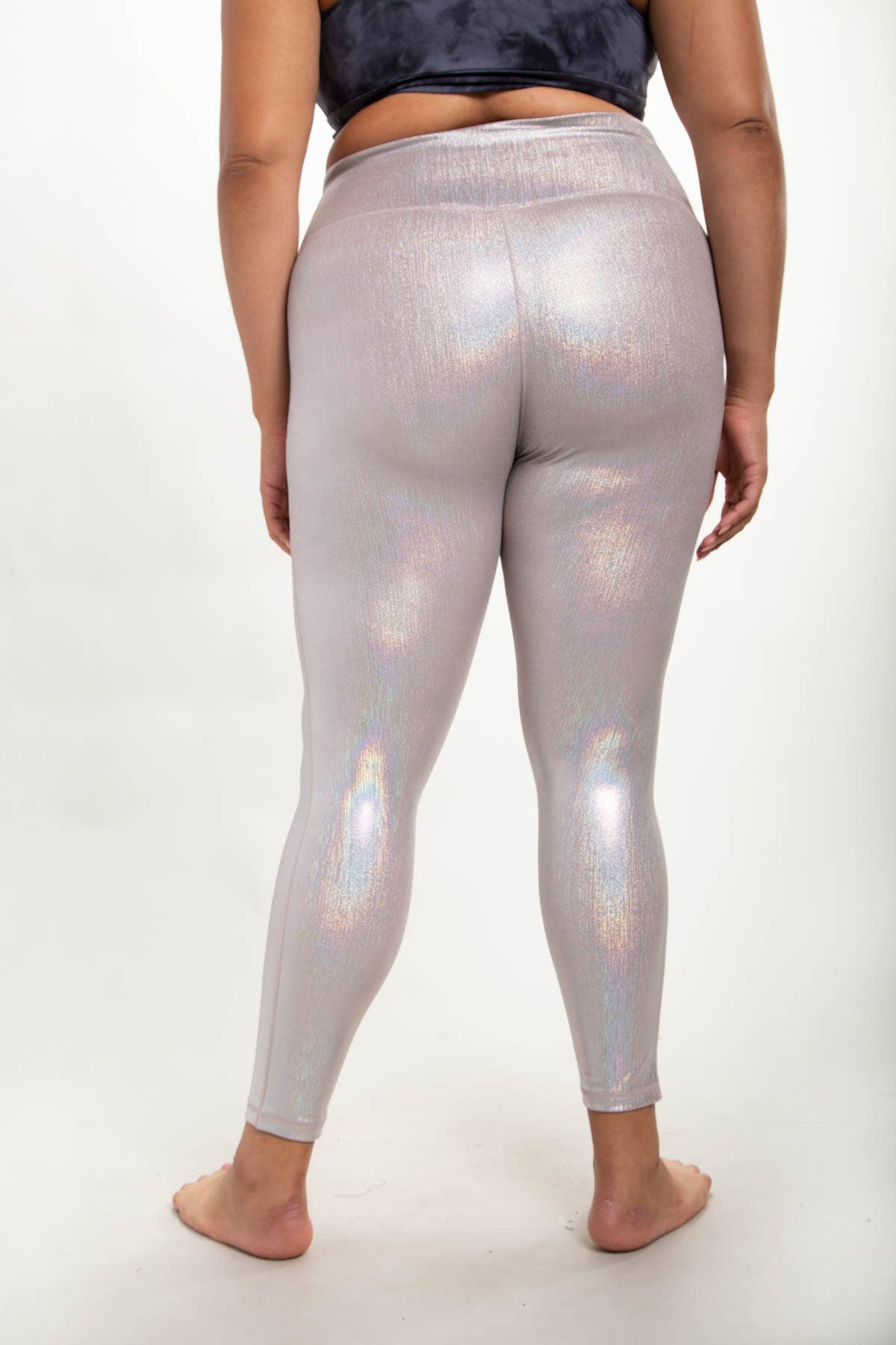 CURVY Iridescent Holo Foil High-Waisted Leggings