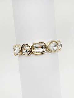 Louise Clear Silver Stretch Bracelet