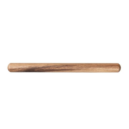 Suar Wood Rolling Pin: 15-3/4"L x 1-1/3"W, smooth cylindrical shape with tapered ends, natural wood grain, polished finish.