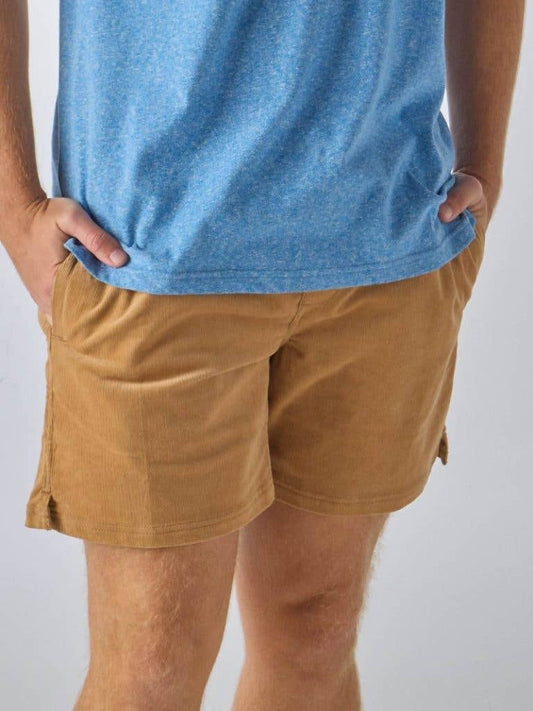 Men's Camel Weekend Shorts, available in sizes S-XXL.