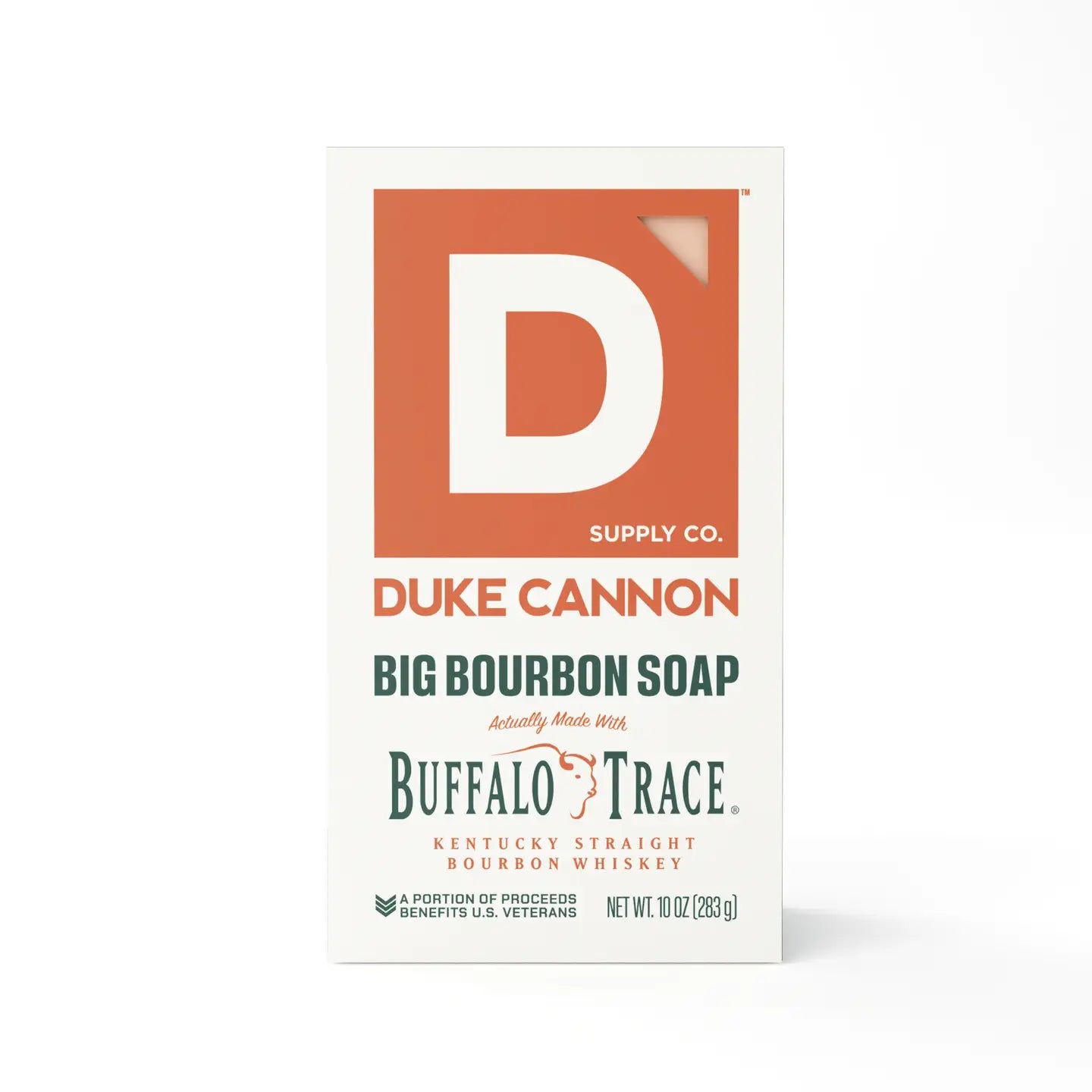 Duke Cannon Big Ass Brick of Soap - Bourbon, oak barrel scent, 10 oz bar, made with bourbon whiskey; supports U.S. veterans.