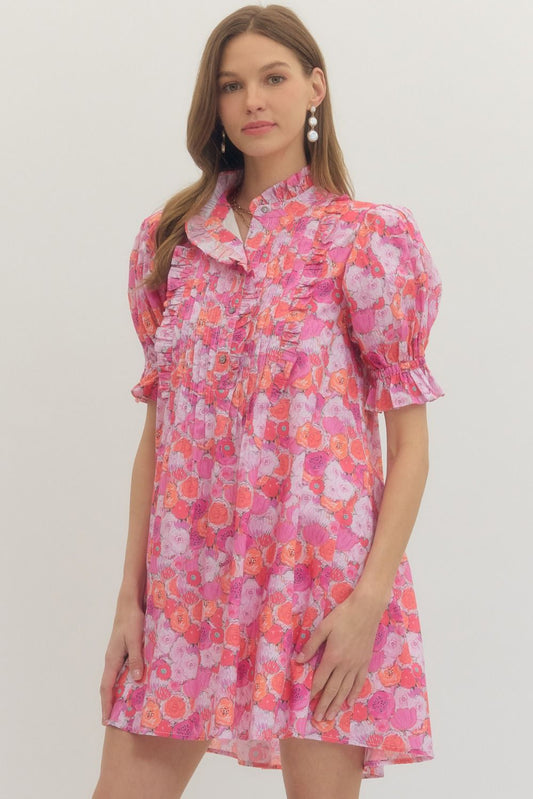 Field of Flowers Puff Sleeve Dress