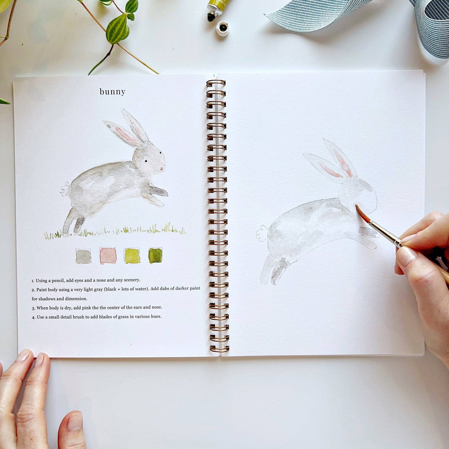Animals Watercolor Workbook, featuring step-by-step animal illustrations for painting. Available in multiple sizes.