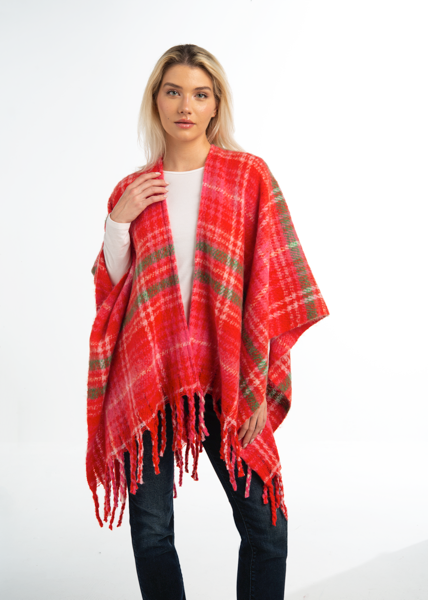 Bright Holiday Plaid Wrap